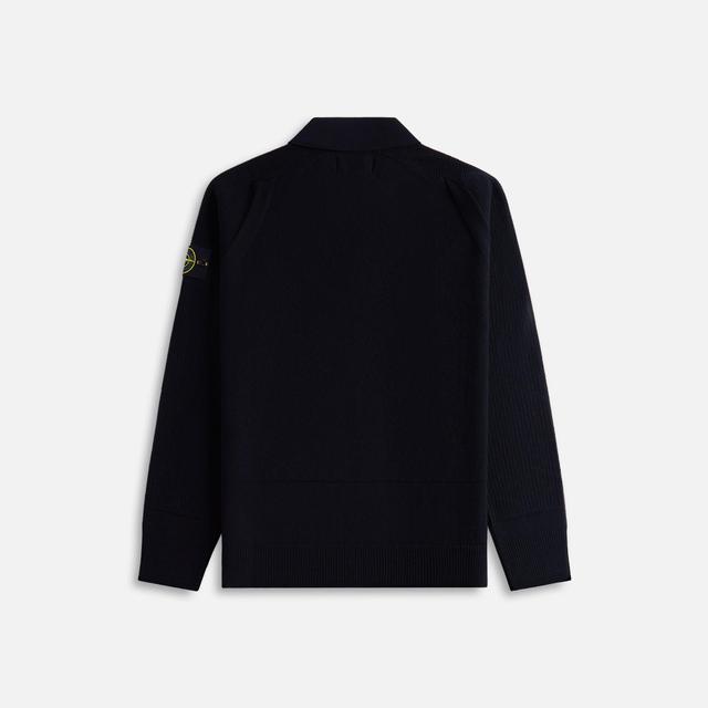 Stone Island LS Zip Polo - Black Male Product Image