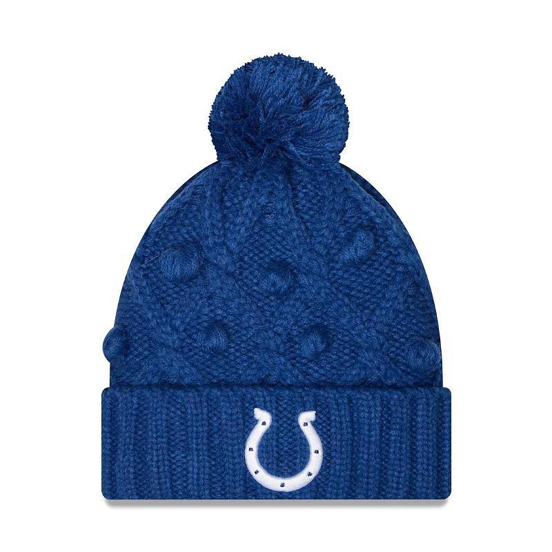 Womens New Era Royal Indianapolis Colts Toasty Cuffed Knit Hat with Pom Product Image