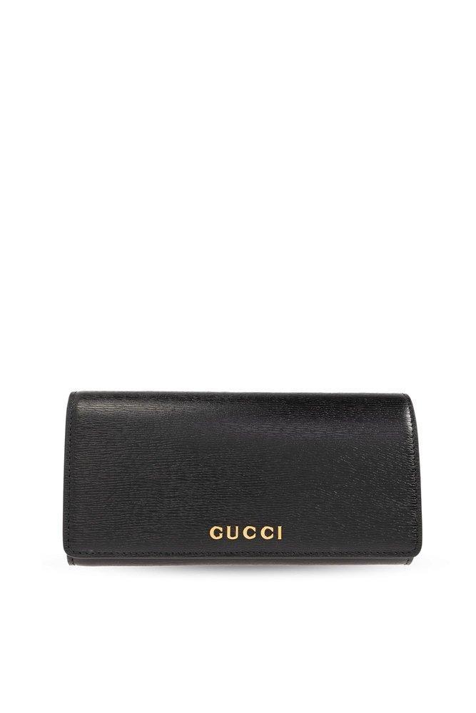 Logo Plaque Continental Wallet In Black Product Image