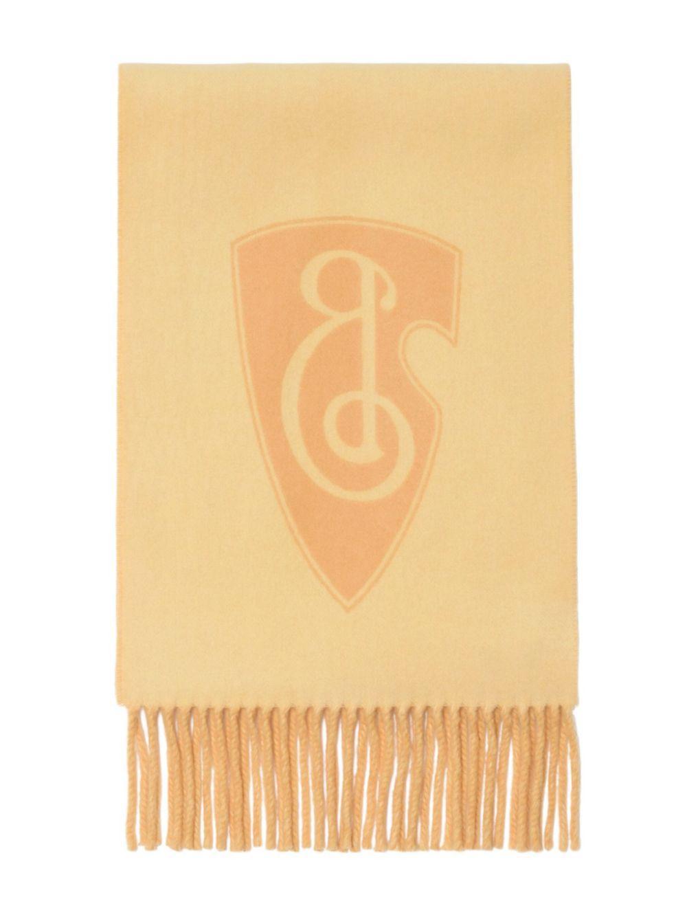 BURBERRY B Shield Fringed Scarf In Petal Product Image