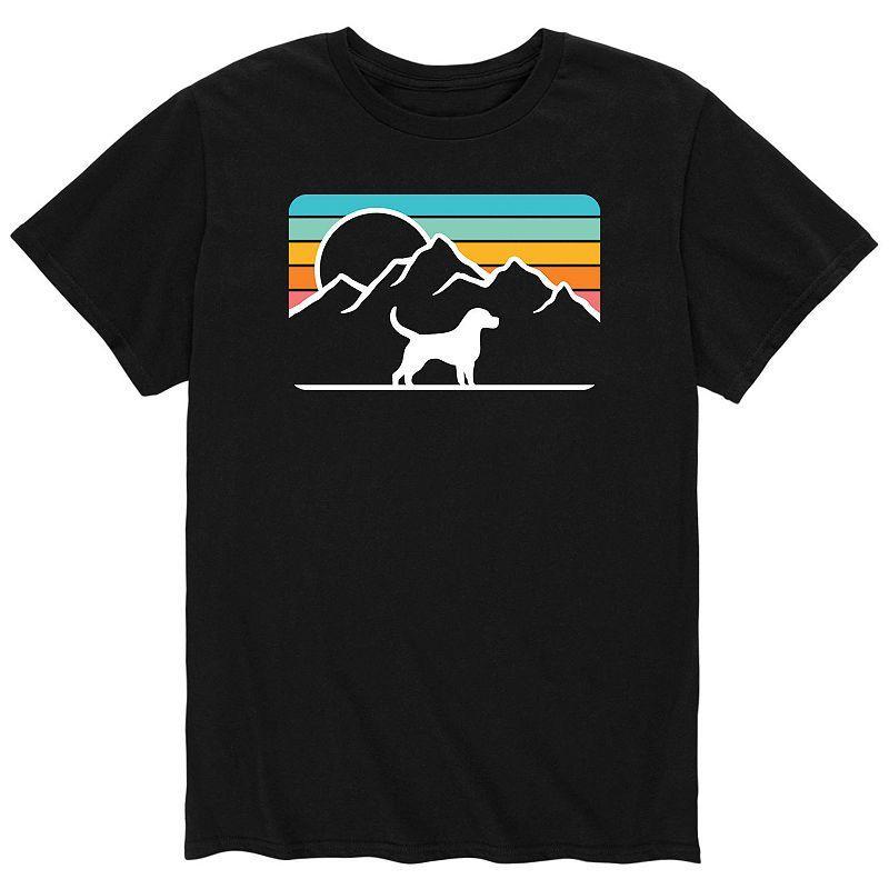 Mens Dog With Retro Mountain Tee Black Product Image