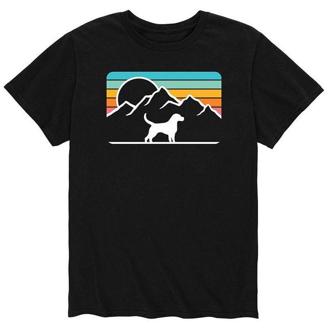 Mens Dog With Retro Mountain Tee Product Image