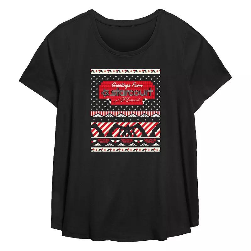 Plus Size Stranger Things Greetings From Starcourt Mall Flowy Graphic Tee, Womens Product Image