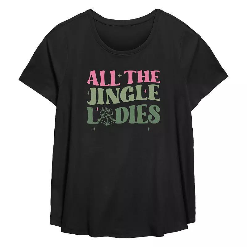 Plus Size All The Jingle Ladies Flowy Graphic Tee, Womens Product Image