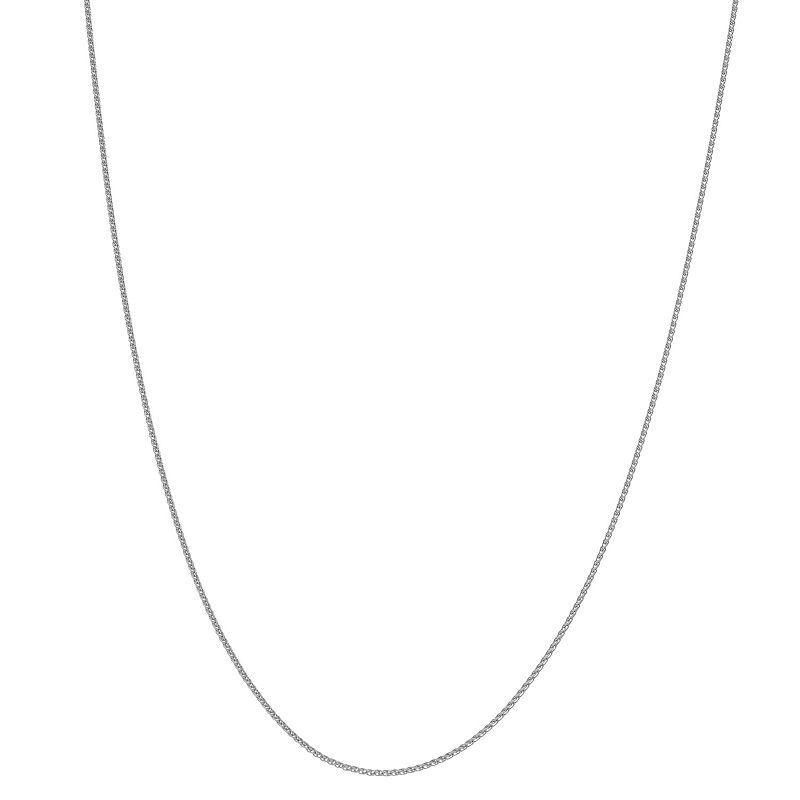 14k White Gold Wheat Chain Necklace, Womens 14k Whgold Product Image