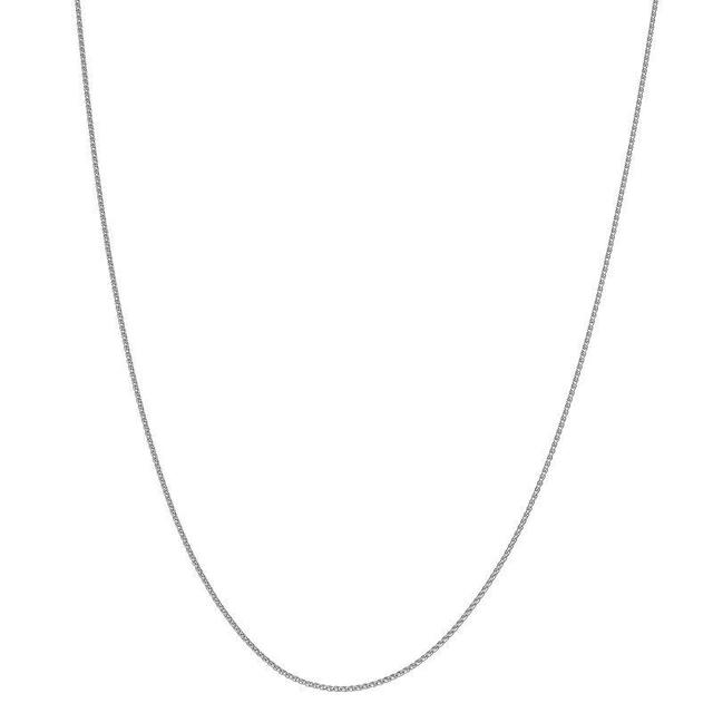 14k White Gold Wheat Chain Necklace, Womens Product Image