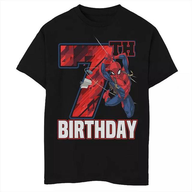 Boys Marvel Spider-Man Web Swing 7th Birthday Husky Graphic Tee, Boys Product Image