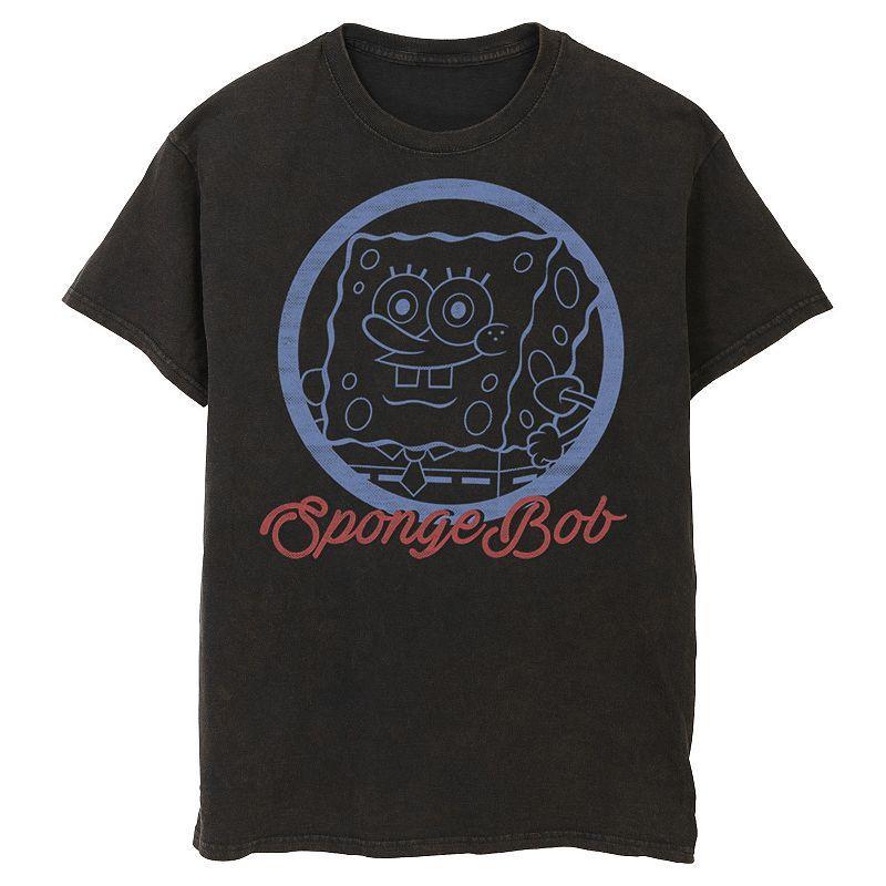 Fifth Sun Mens SpongeBob Circle Short Sleeve Crew T-shirt Product Image