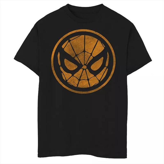 Boys 8-20 Marvel Spider-Man Face Web Logo Orange Tonal Graphic Tee, Boys Product Image