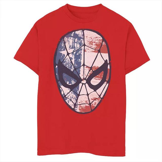 Boys 8-20 Marvel Spider-Man American Flag Face Vintage Graphic Tee, Boys Product Image