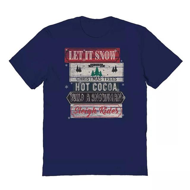 Mens Let it Snow Graphic Tee, Womens Blue Product Image