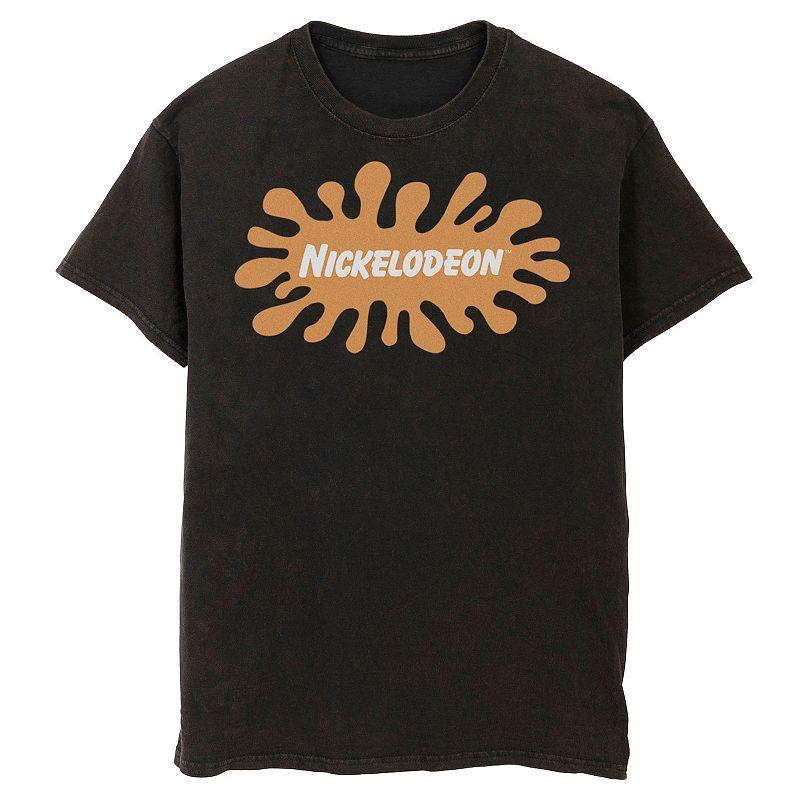 Mens Nickelodeon Classic Splatter Logo Mineral Wash Graphic Tee Product Image