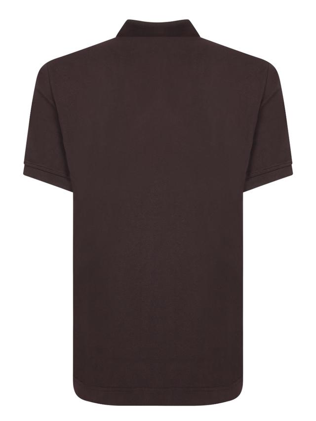 Black Cotton Short-sleeved Polo Shirt Product Image