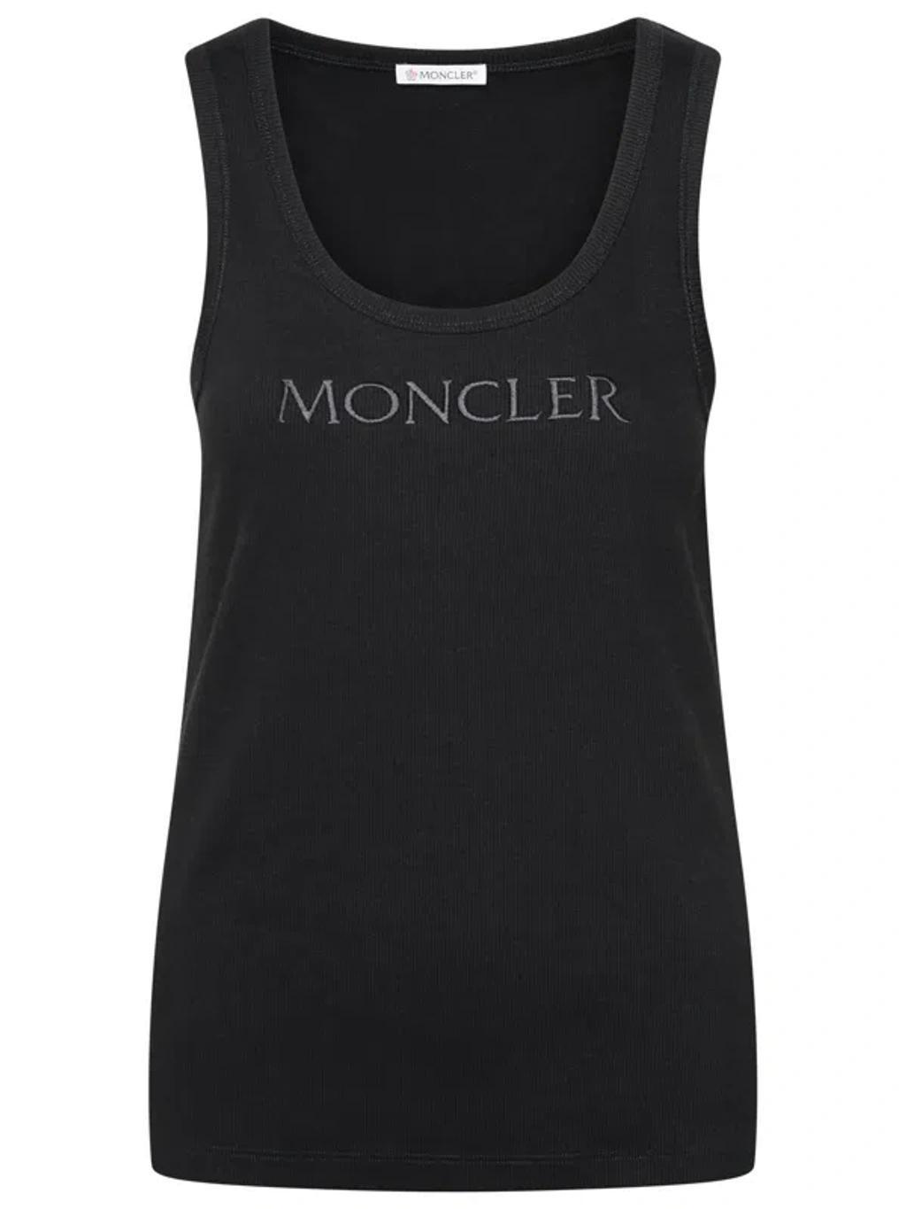 MONCLER Logo Tank Top In Black Product Image