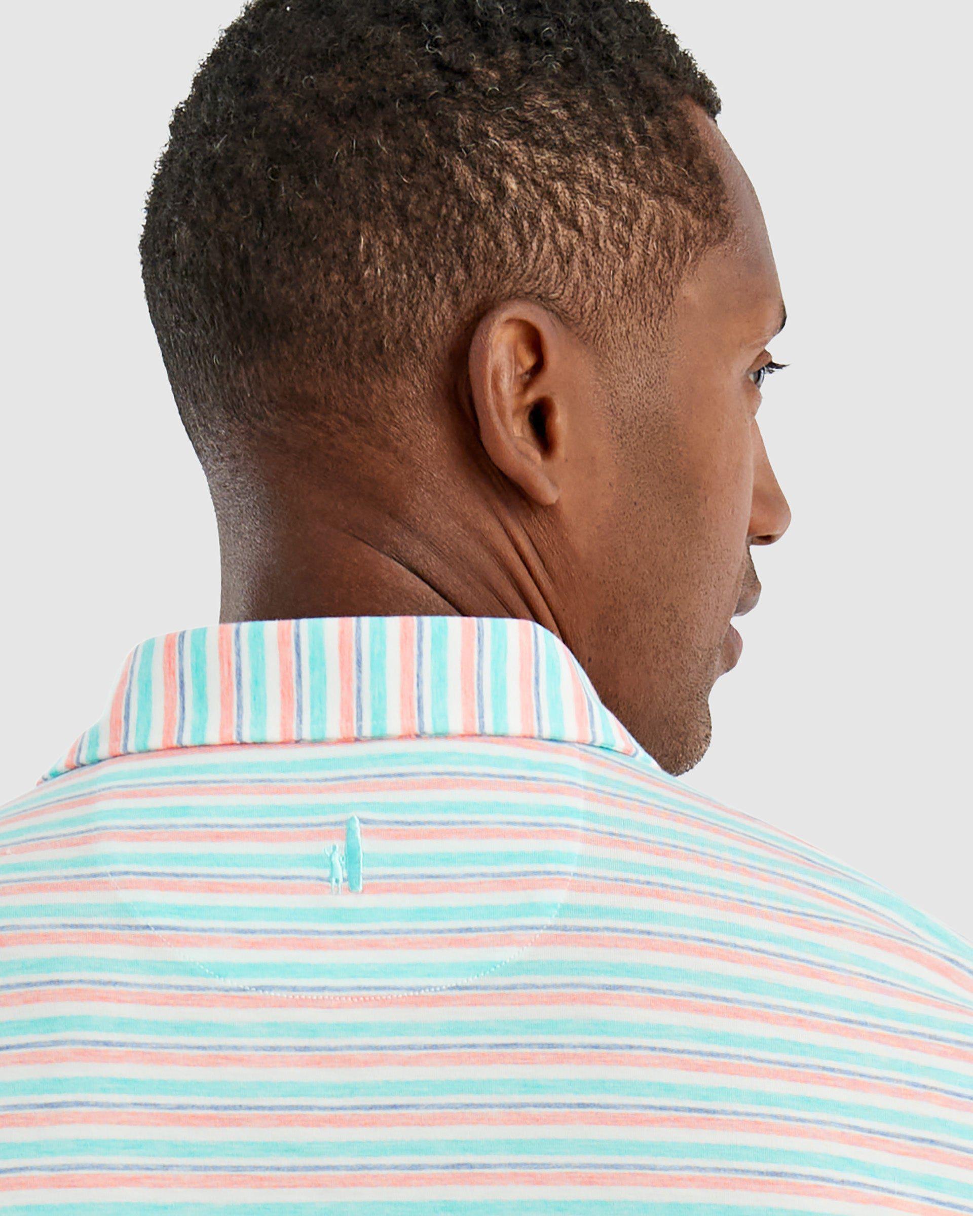 johnnie-O Malcom Striped Top Shelf Performance Polo Product Image