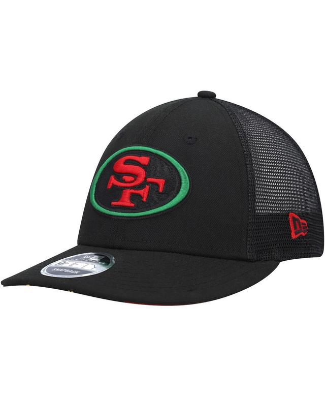 Mens New Era Black San Francisco 49ers Black Excellence Collection Trucker Low Profile 9FIFTY Snapback Hat Product Image