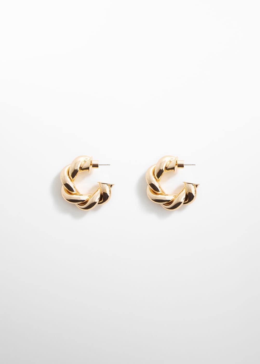 MANGO - Intertwined hoop earrings - One size - Women Product Image