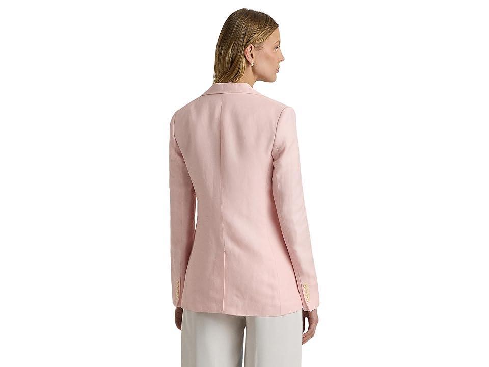 LAUREN Ralph Lauren Linen-Blend Twill Blazer Opal) Women's Clothing Product Image