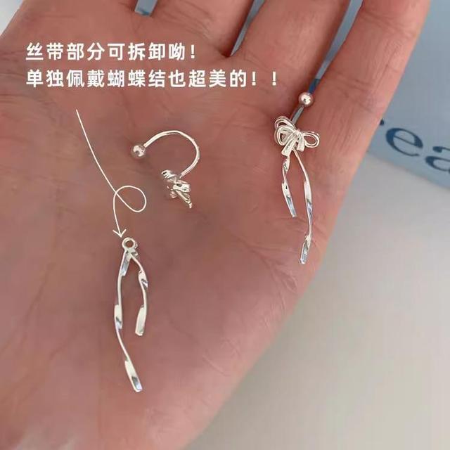 925 Sterling Silver Bowknot Drop Earring Product Image