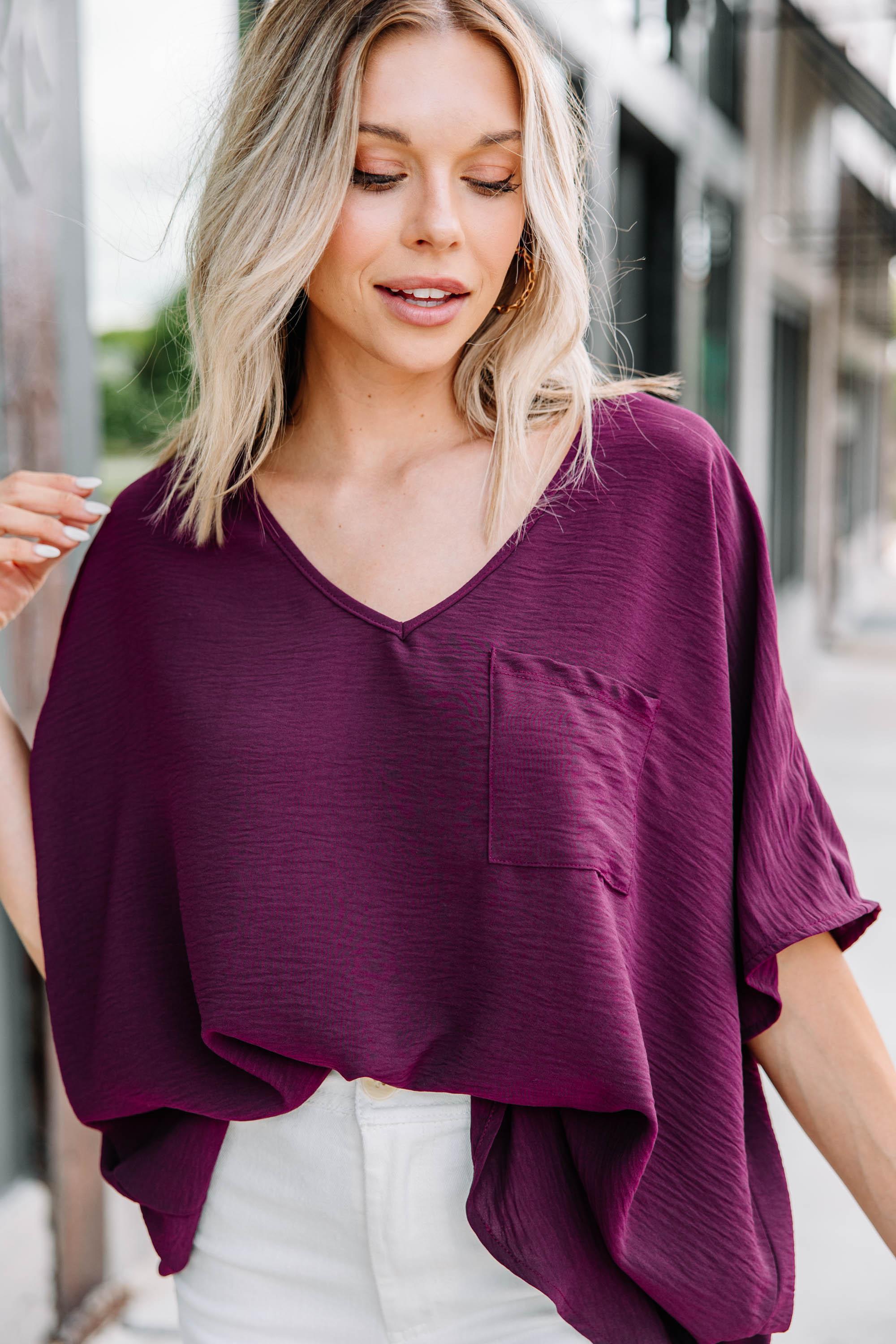 Couldn't Be Better Plum Purple Top Female Product Image