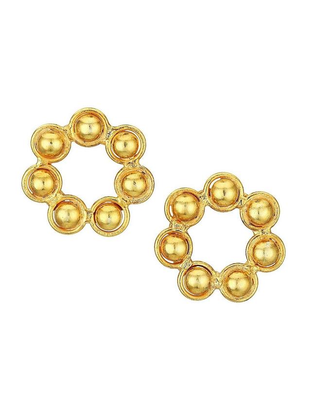 Womens Daisy 22K Goldplated Circle Stud Earrings Product Image