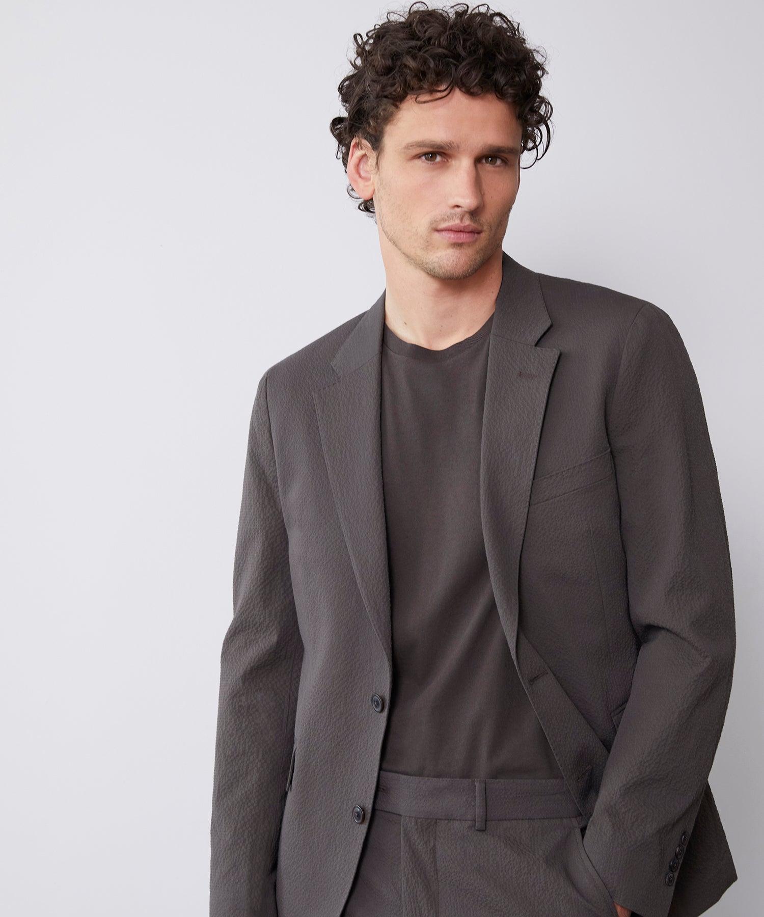 Italian Seersucker Sutton Suit in Brown Product Image