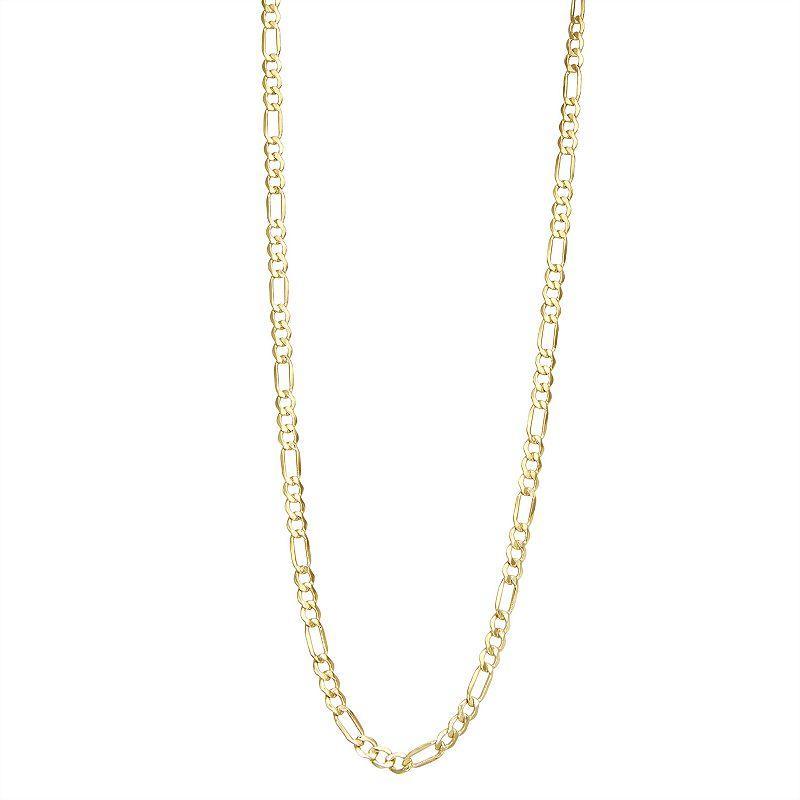 Jordan Blue 10k Gold 4.65 mm Figaro Chain Necklace, Mens Yellow Product Image