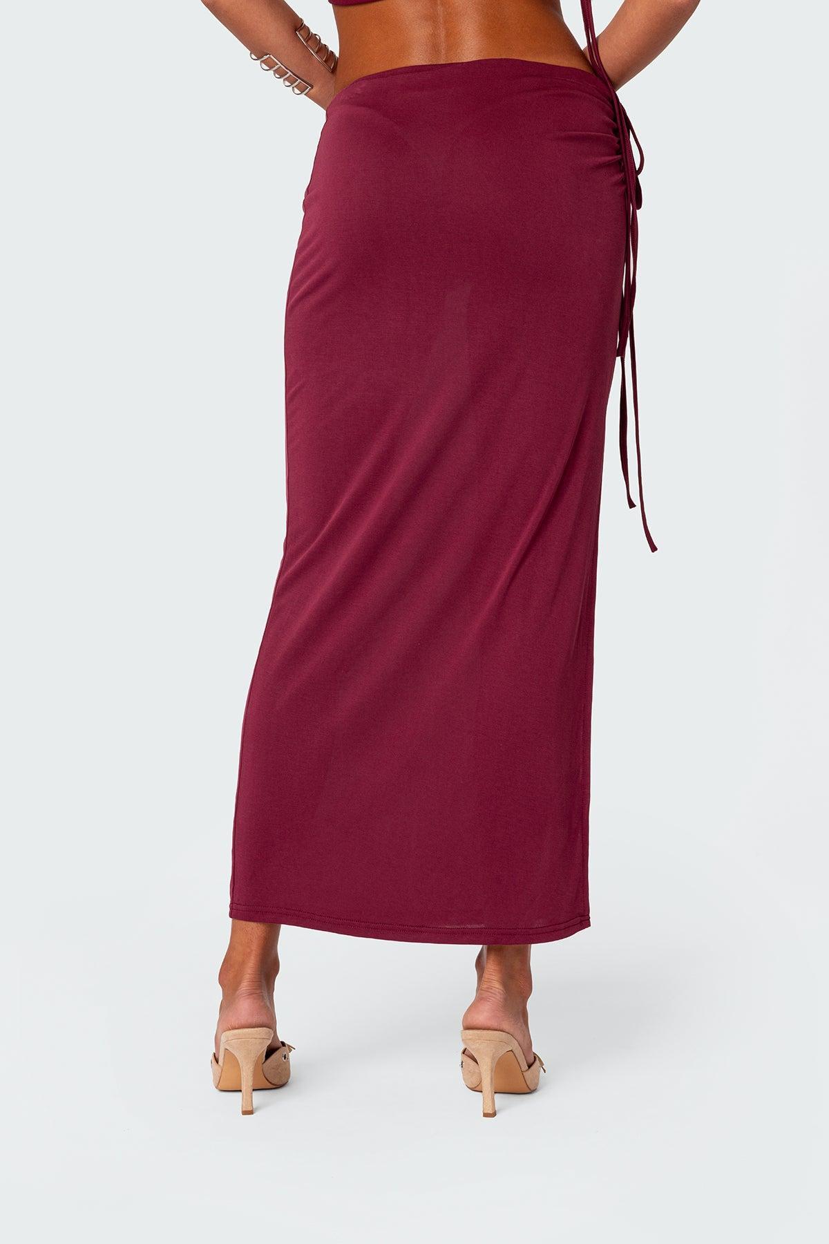 Frankie Drawstring Slit Maxi Skirt Product Image