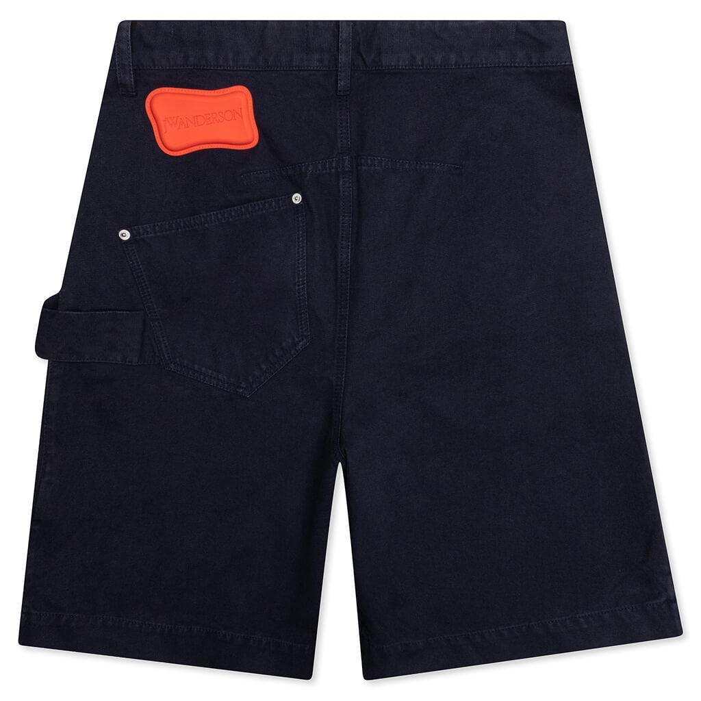 Twisted Cotton Bermuda Shorts - Navy Male Product Image