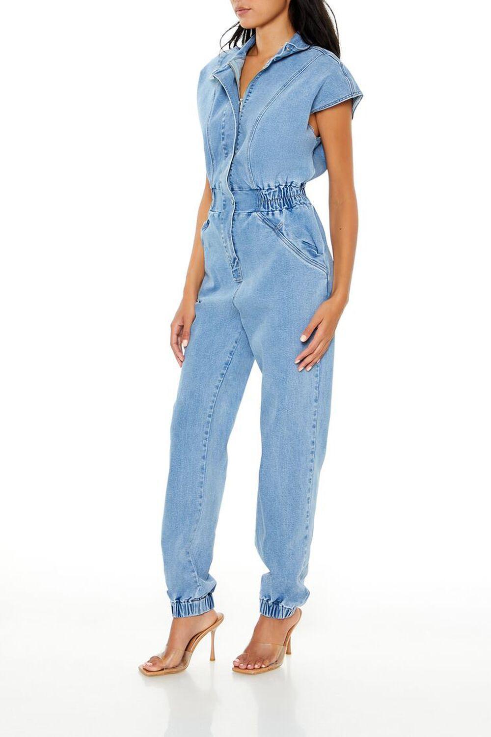 Denim Cap-Sleeve Jumpsuit | Forever 21 Product Image