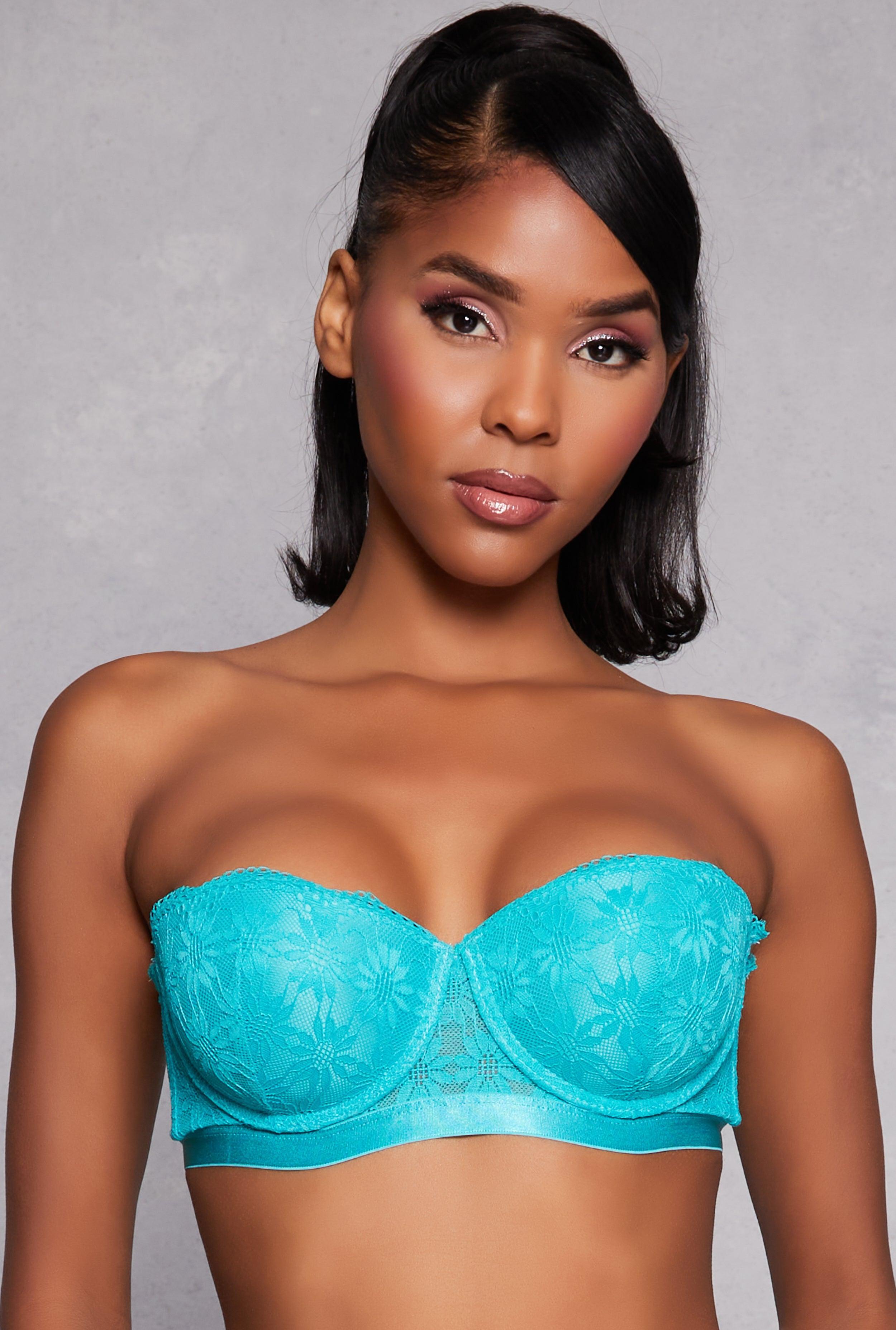 Floral Lace Push Up Balconette Bra | Convertible to Strapless Female Product Image