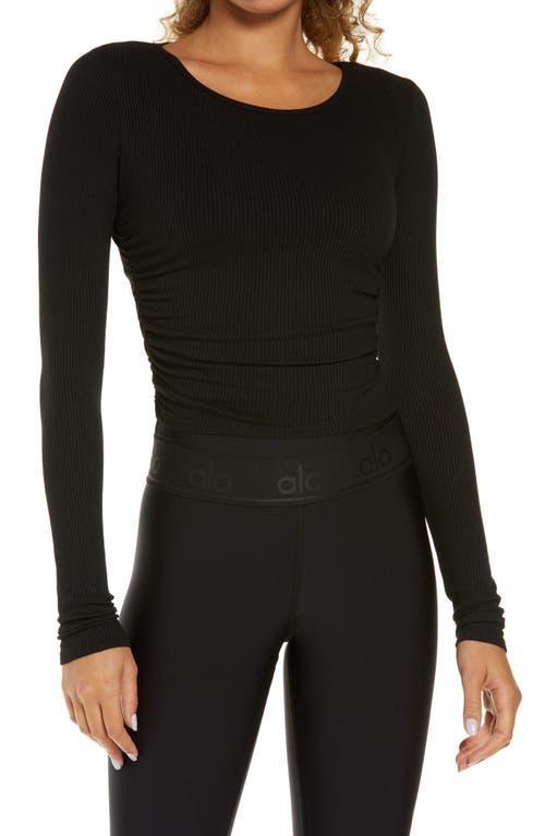 Alo Gather Long Sleeve Rib Crop Top Product Image