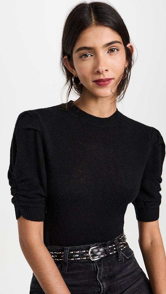 FRAME Ruched Sleeve Cashmere Sweater | Shopbop Product Image