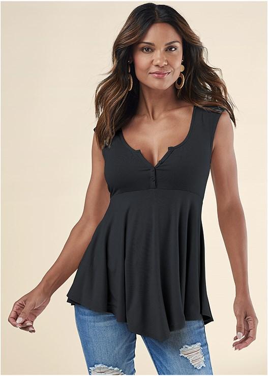 Henley Babydoll Top Product Image