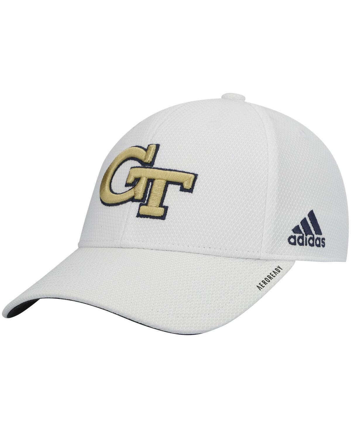 Mens adidas White Georgia Tech Yellow Jackets 2021 Sideline Coaches Aeroready Flex Hat Product Image