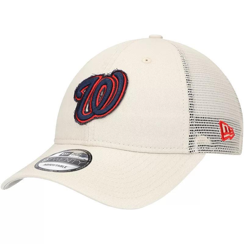 Mens New Era Stone Washington Nationals Game Day 9TWENTY Adjustable Trucker Hat Product Image