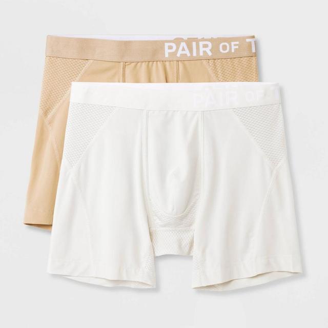 Pair of Thieves Mens SuperCool Boxer Briefs 2pk - Neutral XL: Moisture-Wicking, Anti-Odor, Air Vents, Contoured Pouch, No-Ride Fit Product Image