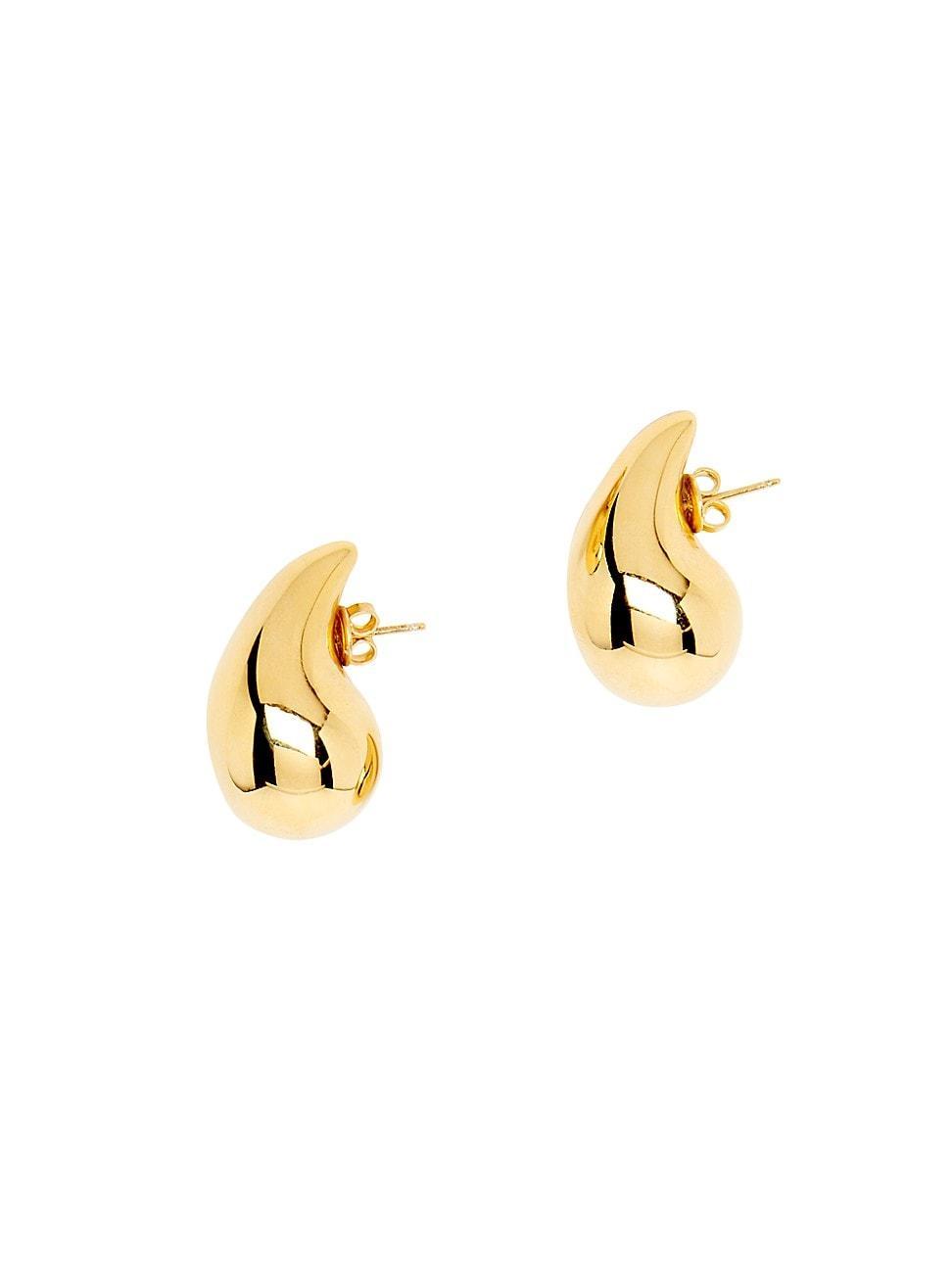 Womens 18K Gold-Finish Teardrop Earrings Product Image