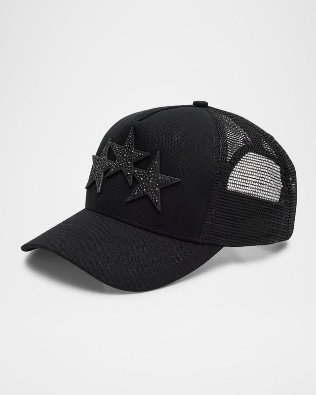 Mens 3 Star Crystal-Embellished Trucker Hat Product Image