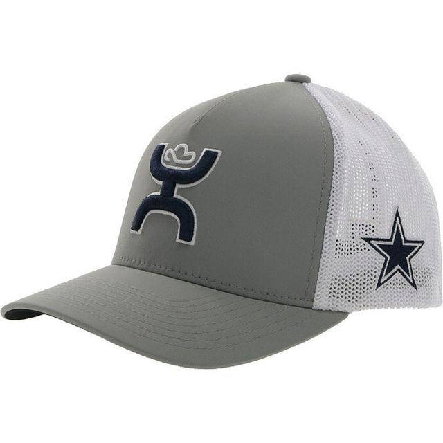 Mens HOOey Gray/White Dallas Cowboys Trucker Flex Hat Product Image