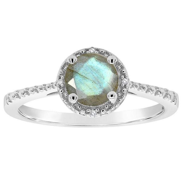 Cultured Freshwater Pearl & Diamond Accent Ring in Sterling Silver (Also Turquoise, & Labradorite ) - Onyx Product Image