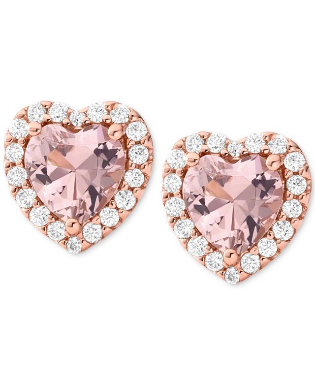 Michael Kors 14K Rose Gold-Plated Heart-Cut Stud Earrings Product Image