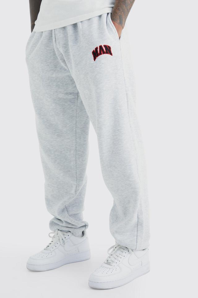 Mens Grey Man Varsity Oversized Joggers, Grey Product Image