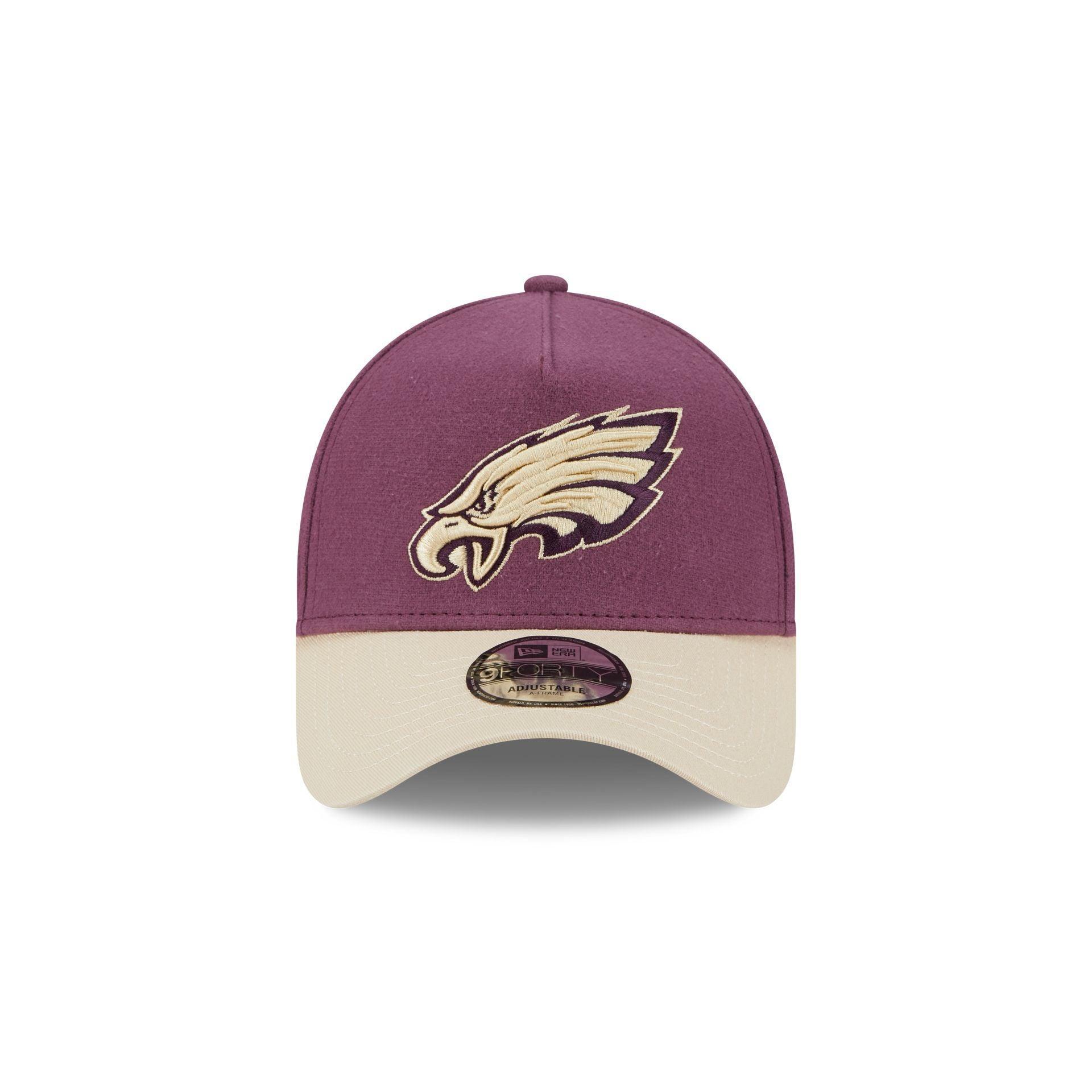 Philadelphia Eagles Moleskin Crown Maroon 9FORTY A-Frame Snapback Hat Male Product Image