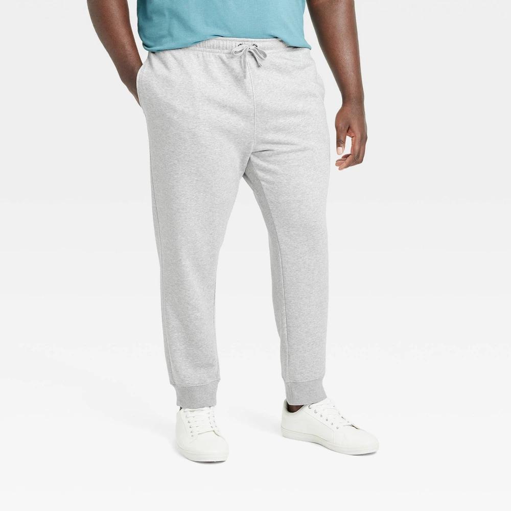 Mens Big & Tall Tapered Fleece Jogger Pants - Goodfellow & Co Cement Heather 5XL Product Image