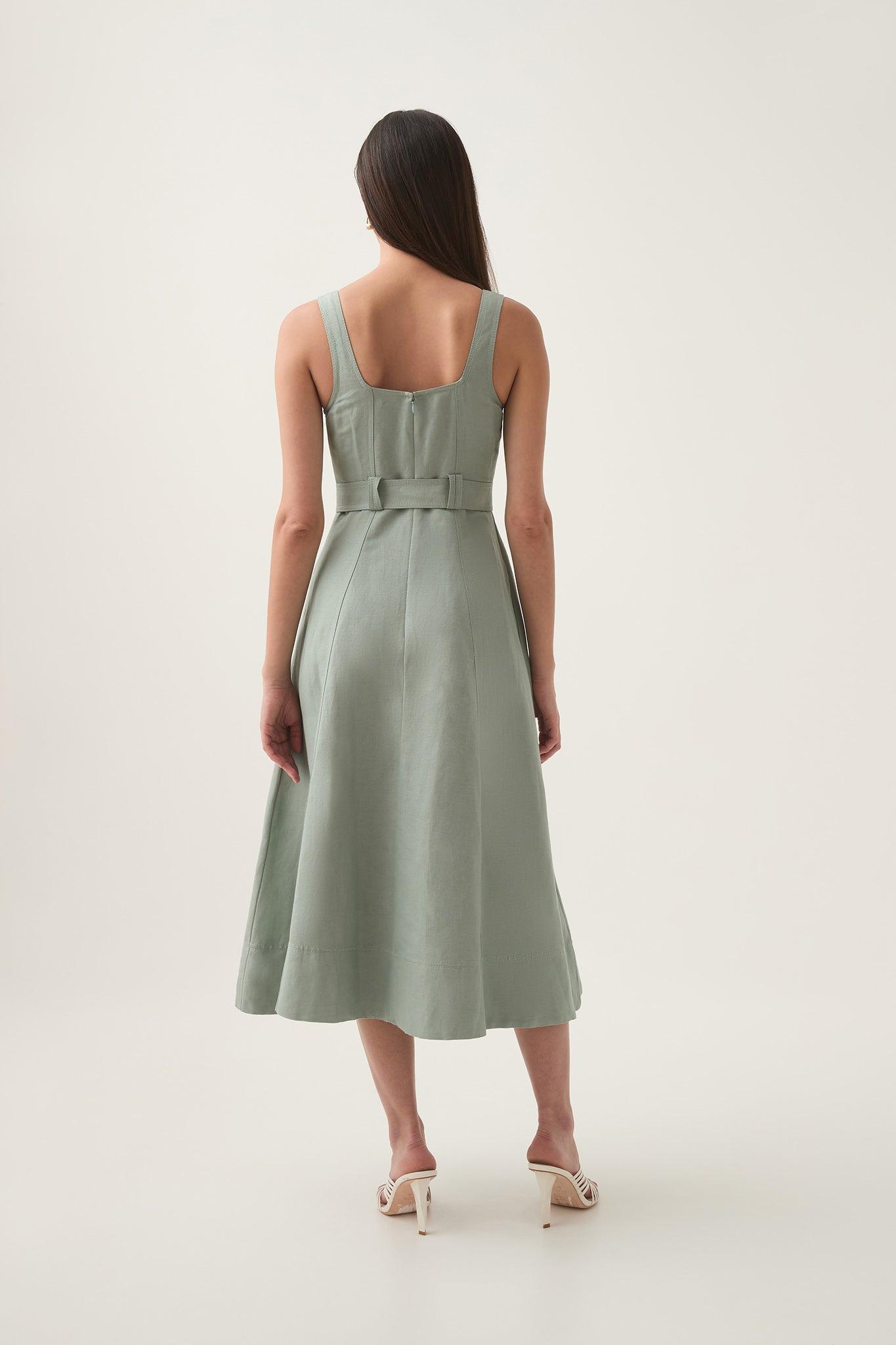 Clay Belted Midi Dress Product Image