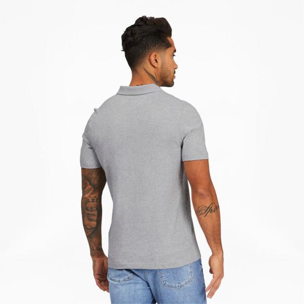 PUMA Essentials Men's Heather Polo in Light Grey Heather, Size S Product Image