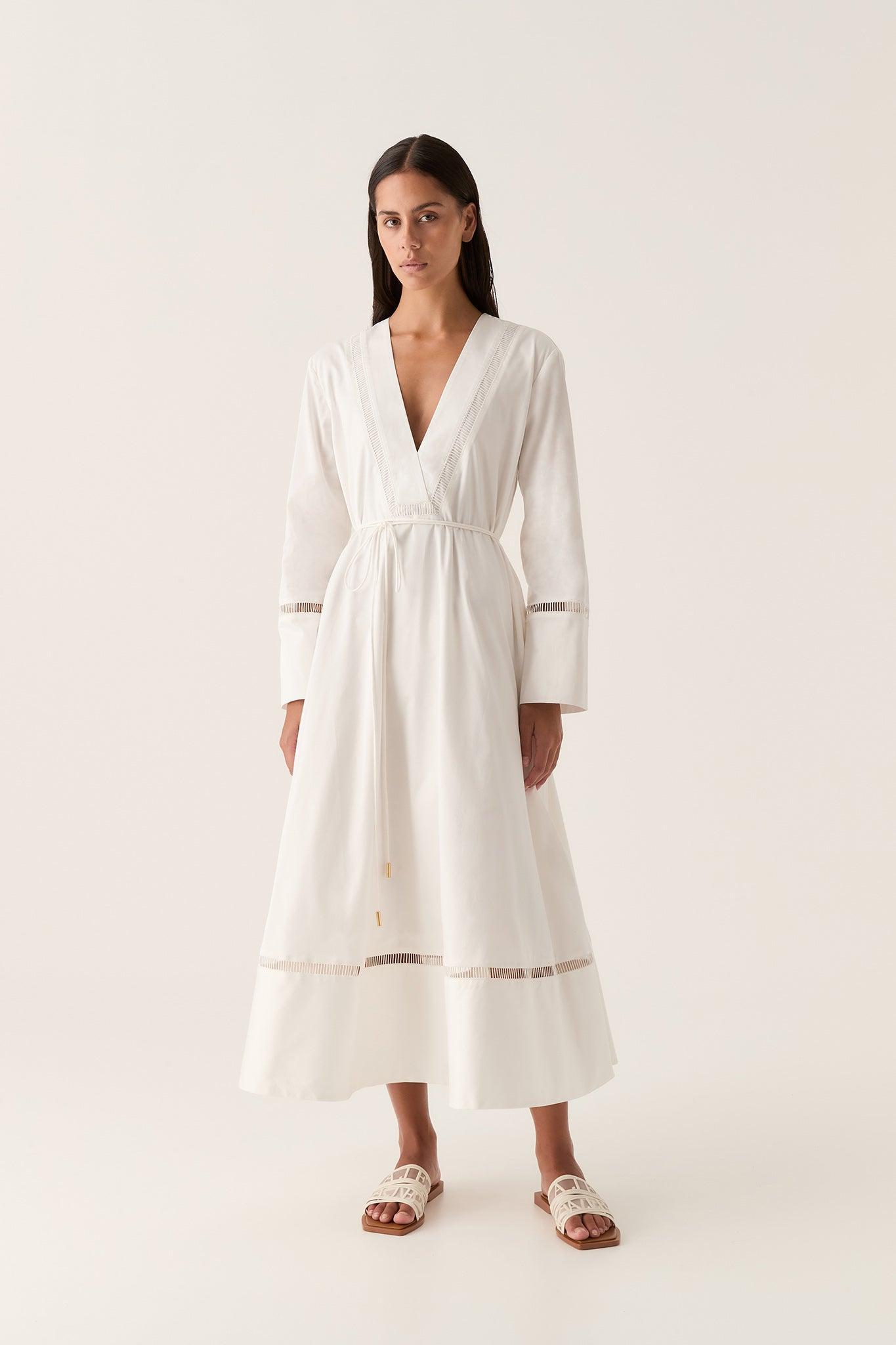 Reborn Ladder Trim Midi Dress Product Image