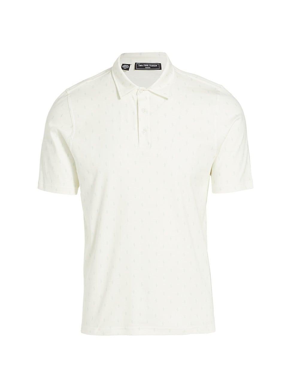 Mens Slim-Fit Geometric Cotton Polo Shirt Product Image