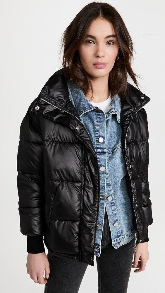 BLANKNYC Run The Show Nylon & Denim Puffer | Shopbop Product Image